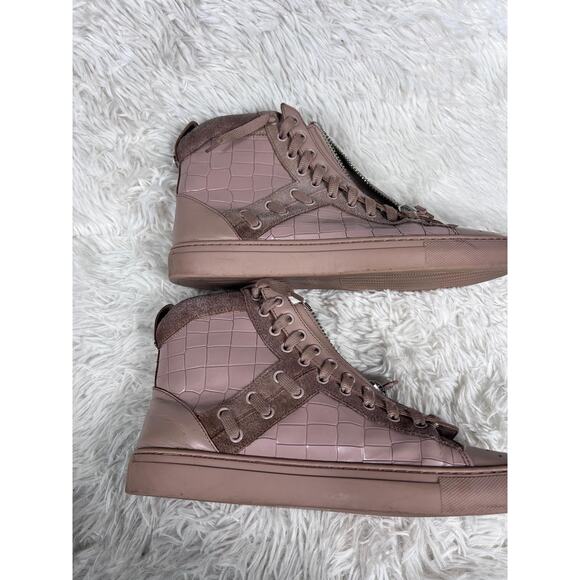 Bally Shoes Mens Size 9.5 Taupe Hekem Hightop Zip Croc Embossed HEKEM-ST-WS/008 - Picture 14 of 16